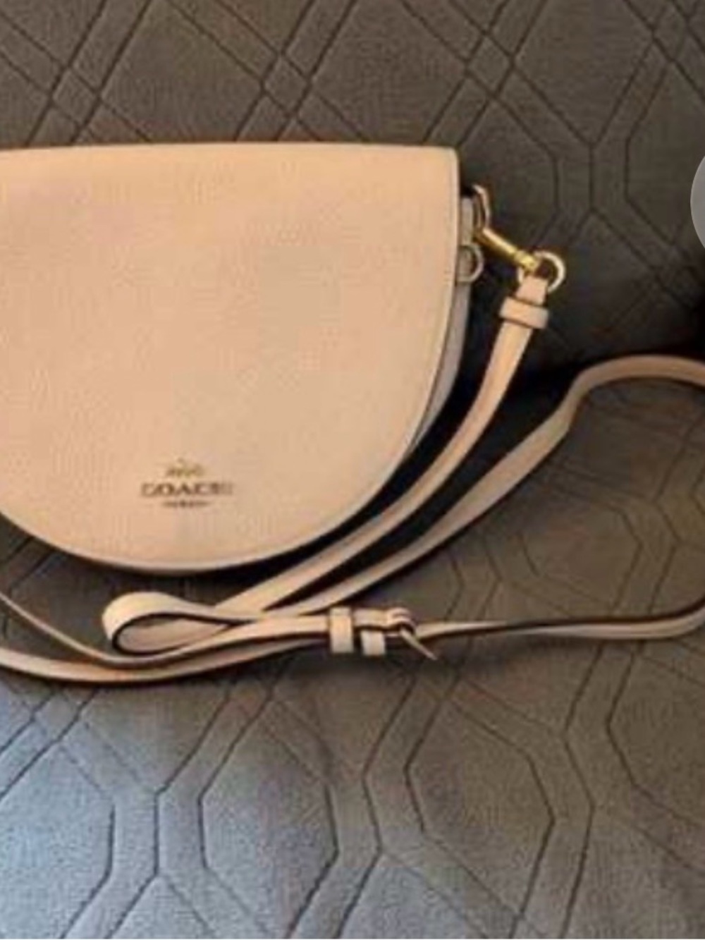 Coach white Leather Saddle Crossbody with Gold-Tone Hardware